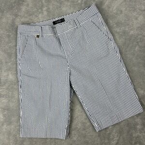 LRL Lauren Ralph Lauren Womens 8 Seersucker Bermuda Shorts Striped Golf Preppy